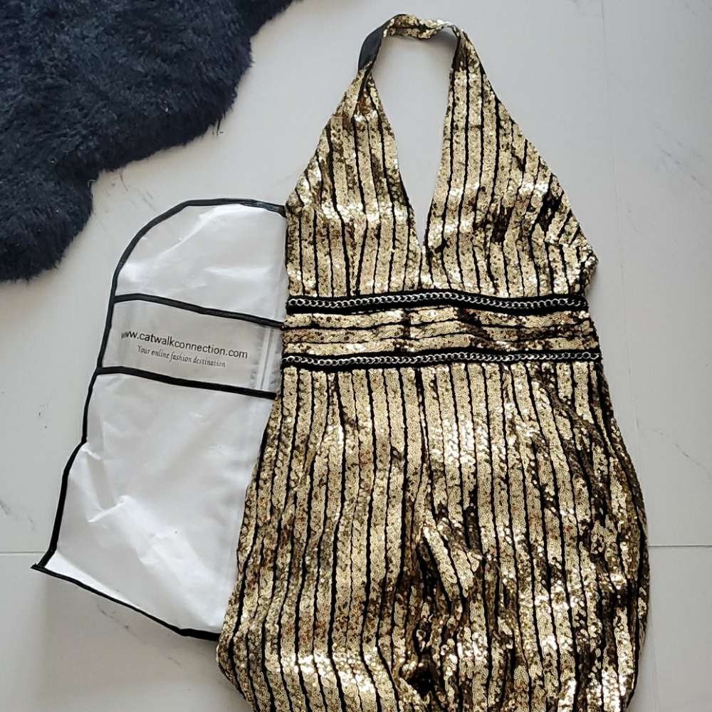 * Gold sequin jumpsuit worn once